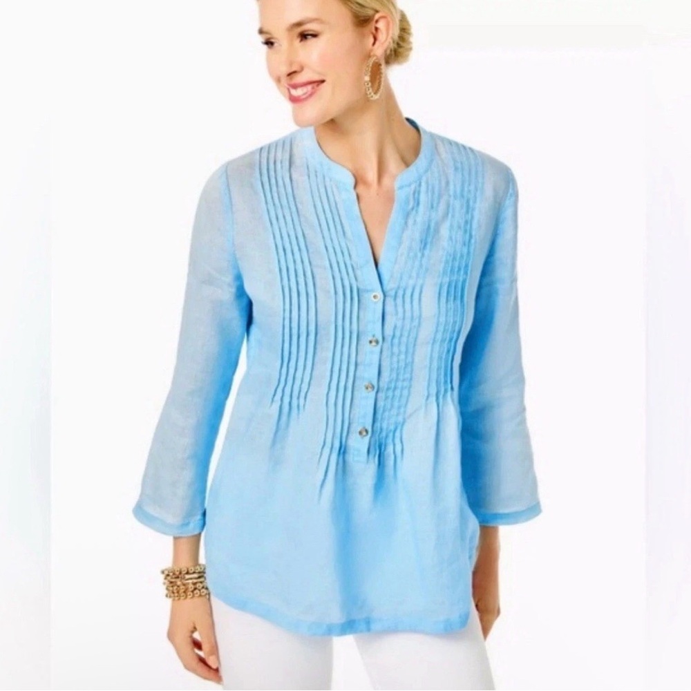 Lilly Pulitzer Light Blue Button-Down Blouse
